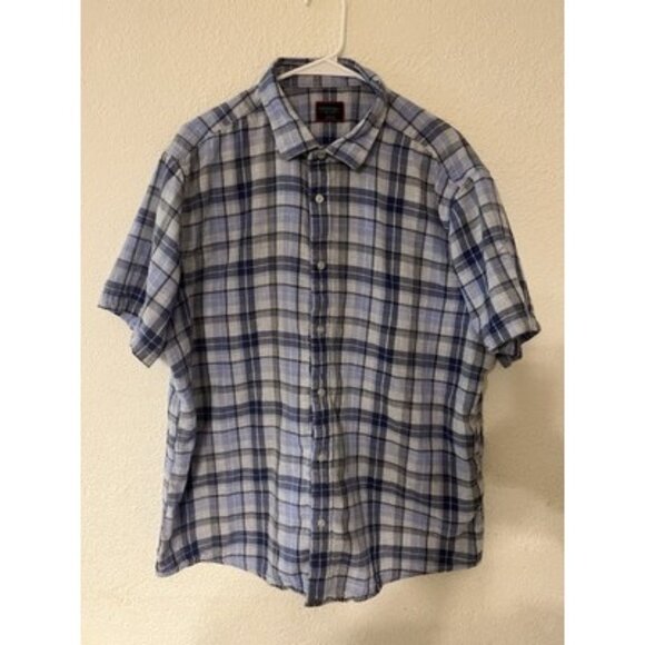 UNTUCKit Other - Untuckit Shirt Mens 2XL Tall Blue Plaid Check Button Down Short Sleeve Preppy